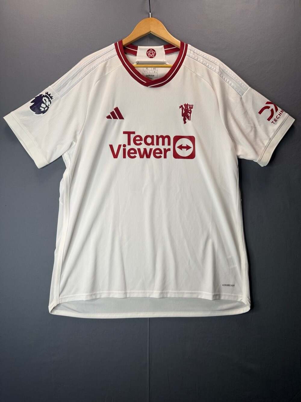 Adidas Manchester United 2023/24 Third Soccer Jersey Size XL White Kyle #11